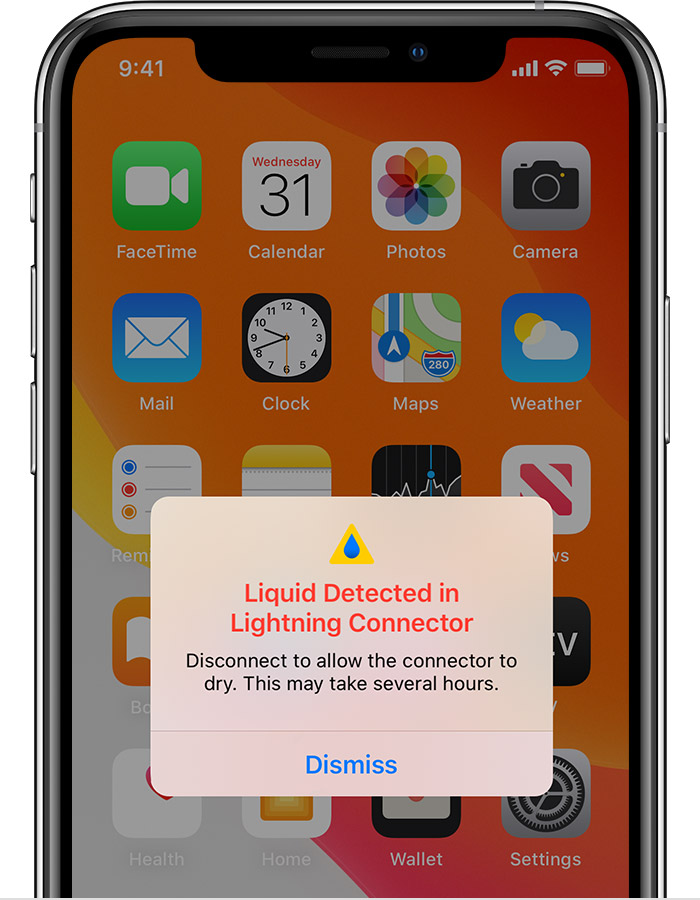 庐江苹果手机维修分享iPhone 12 在充电时出现 “闪电接口检测到液体”的提示怎么办 
